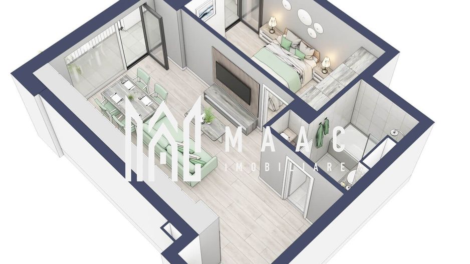 Apartament 2 camere | Balcon 10.3 mp | Etaj 3 | Turnisor - Poză 2