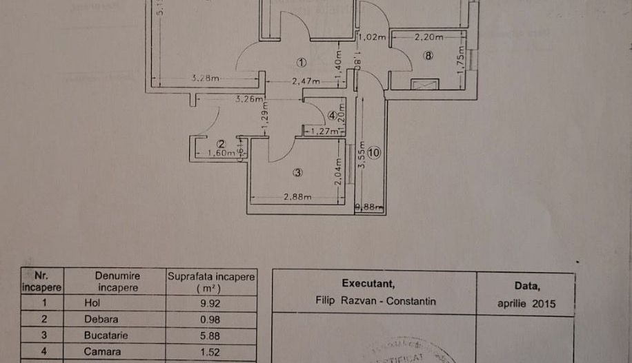 Apartament 3 Camere bloc reabilitat, bucla Drumul Taberei - Schiță 6