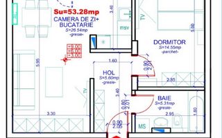 Apartament 41, Corp D – 2 camere | 53,28 mp | Etaj 3 | Jabri Nord Resi - Poză 4