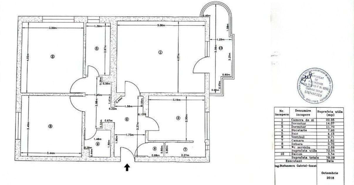 3 CAMERE | BLOC REABILITAT|  ETAJ INTERMEDIAR | LIFT NOU | ZONA UNIRII - Schiță 9