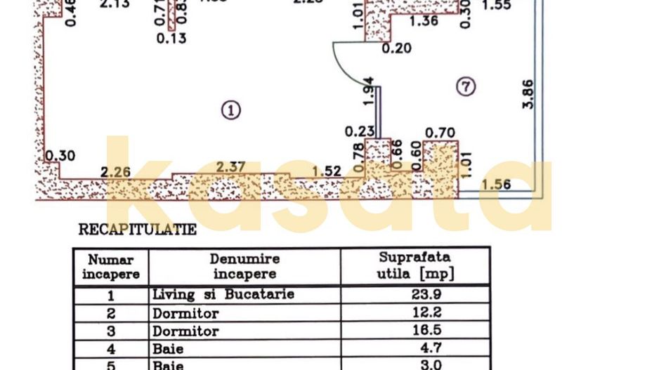 Apartament 3 camere | Complet mobilat | utilat | Parcare si boxa - Schiță 30