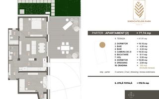 Apartament 3 camere cu terasă 41 mp și grădină 102 mp – Sindicatelor Park - Poză 2