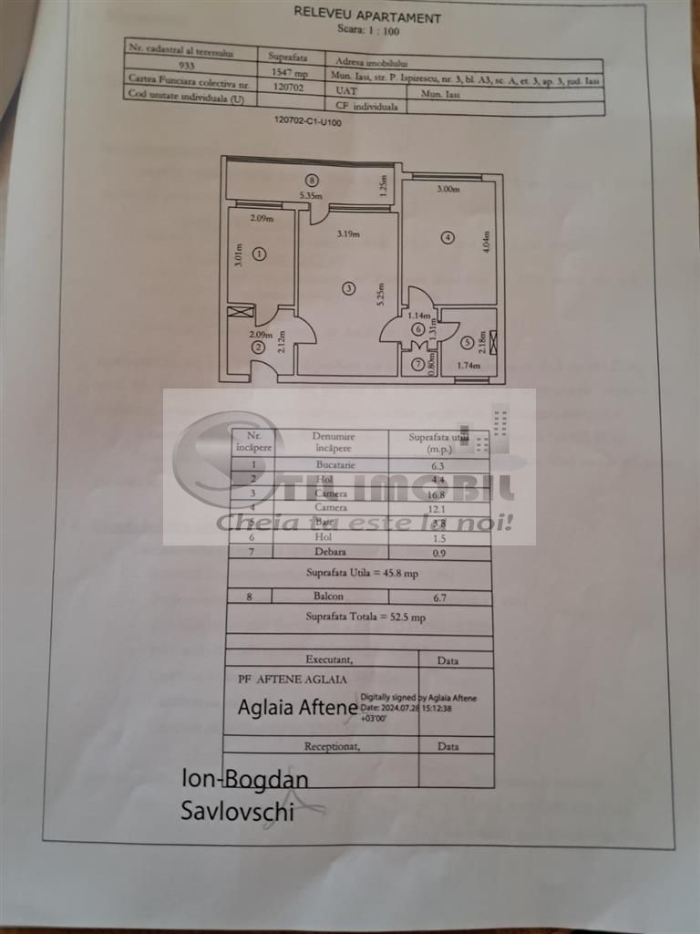Apartament 2 camere Semidecomandat mobilat utilat zona Tatarasi Nord 85000 euro - Poză 11