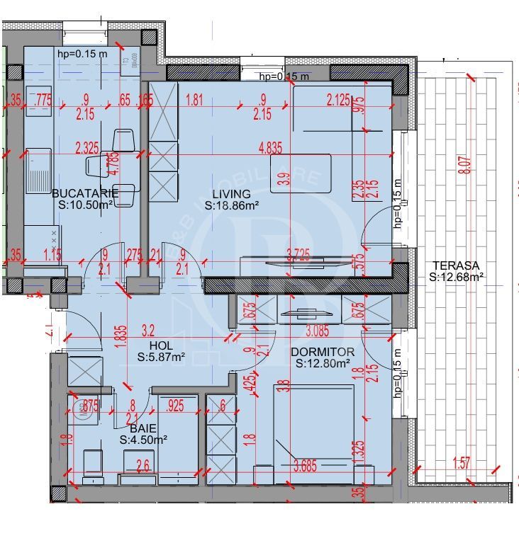 Apartament 2 camere Parcare Gratis Theodor Pallady 5min STB - Schiță 3