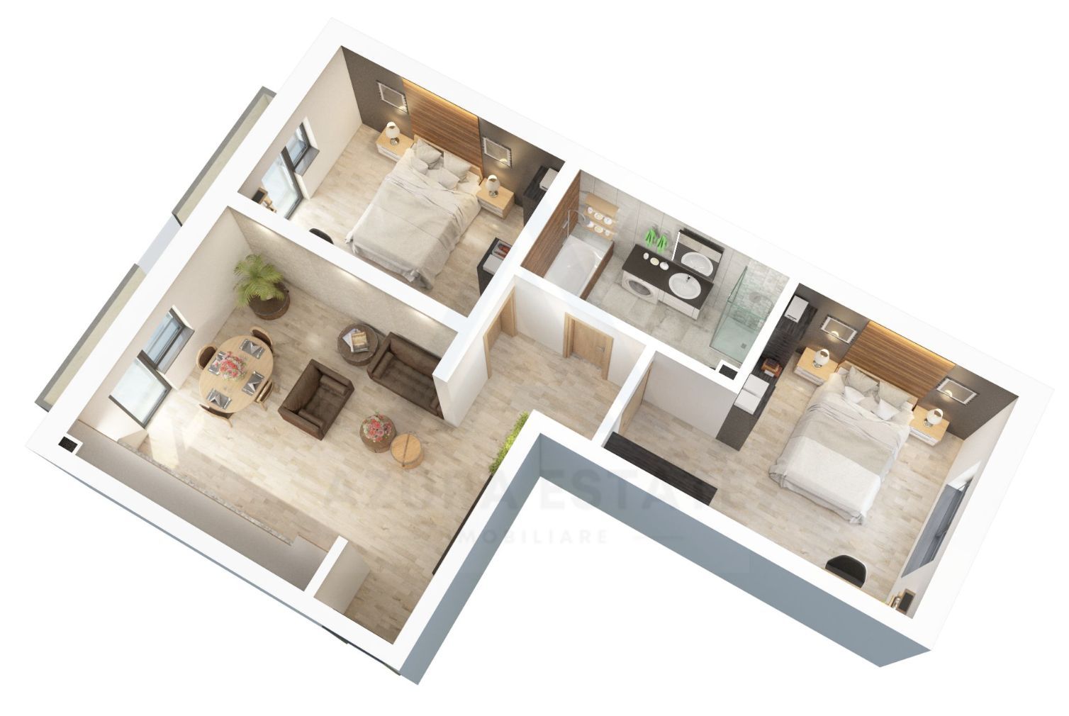 Apartament premium 61.2 mp utili 3 camere balcon 7.8 mp pe Dna Stanca - Poză 10