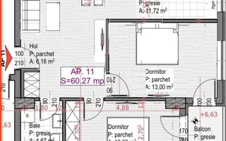 Apartament 2/3 camere 61mp Sopor BLOC NOU si PARCARE - Schiță 13