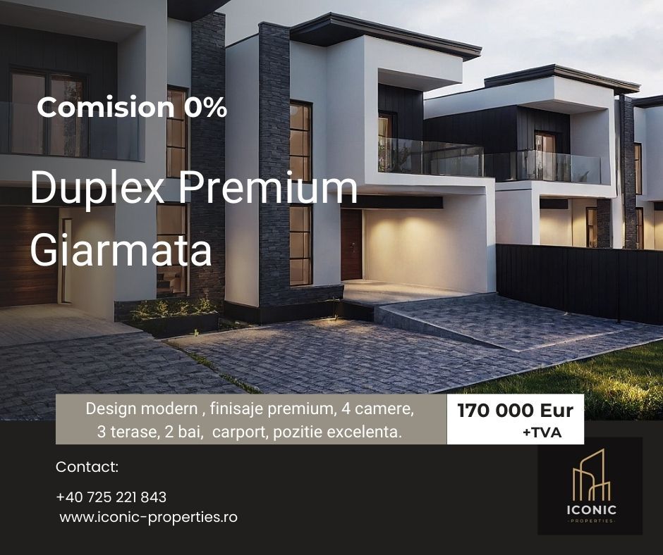 Duplex P+E cu 4 camere si garaj in Giarmata,  comision 0% - Poză 1