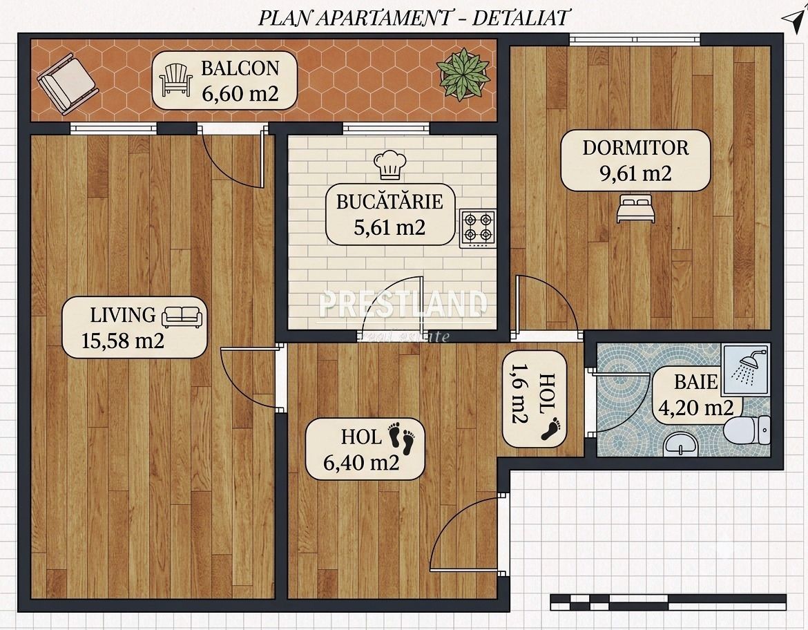 Apartament de 2 camere, decomandat, et .3 in aprpiere de Parcu Sub Arini!! - Poză 1