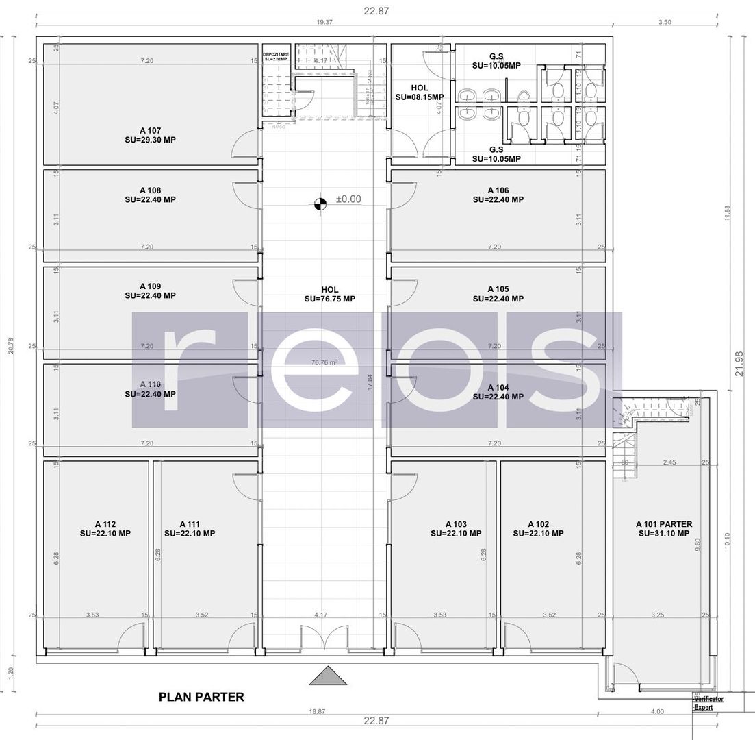 SPATIU COMERCIAL | 760 MP | P+1 | 24 INCAPERI | 380 MP PE ETAJ - Schiță 8
