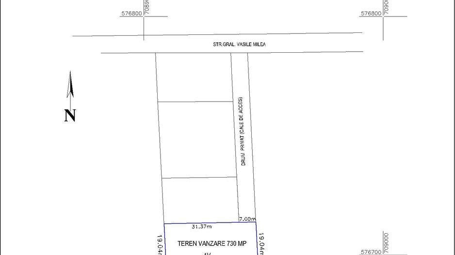 Teren INTRAVILAN 730 mp, zona FILATURII - Silver Mall; - Poză 2