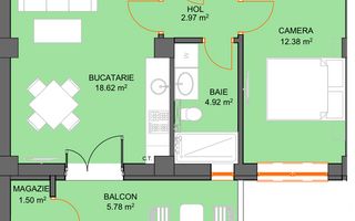 Apartament cu 2 camere si avans doar 5% - zona Doamna Stanca - Sibiu - Schiță 5