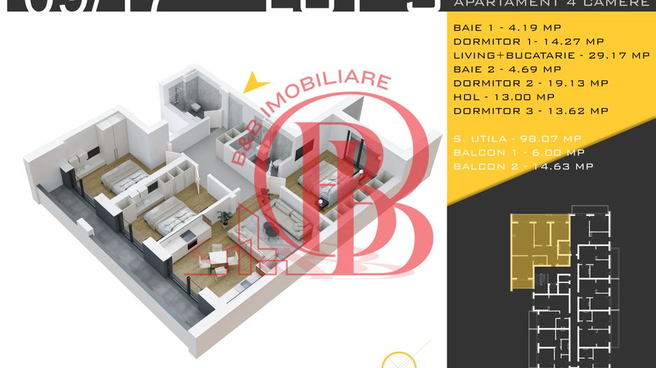 4 camere  Titan Pallady  Metrou Nicolae Teclu - Schiță 3