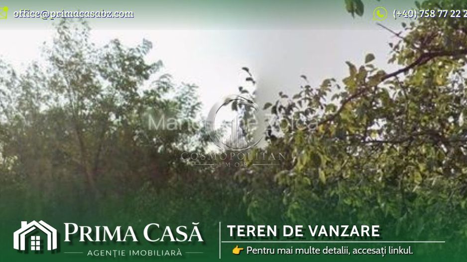 Teren in Zoresti/BZ ~ S=7350mp ~ d=34m ~Pret: 40.000€ neg. - Poză 2
