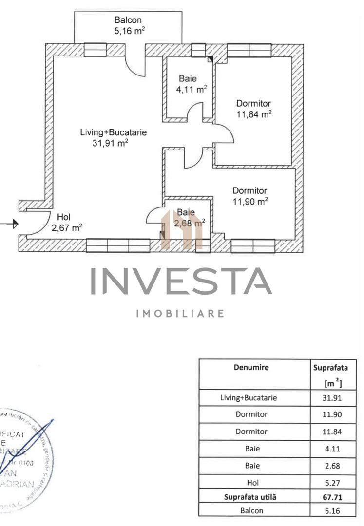 Apartament 3 camerere etajul 1. Imobil nou 2 parcari subterane incluse - Schiță 3