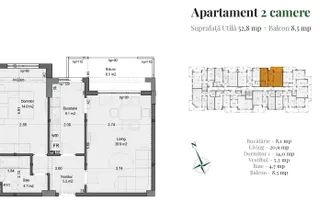 Apartament 2 cam Decomandat, Comision 0, Pallady, metrou Teclu - Schiță 15