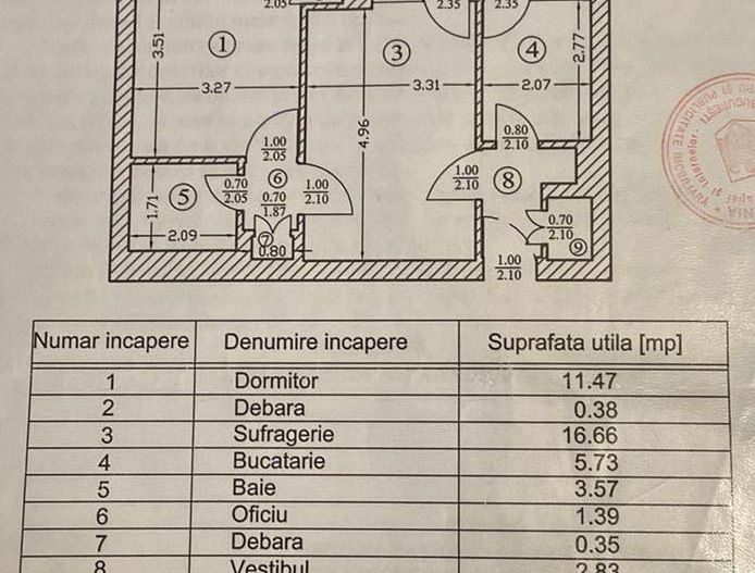 Inchiriere apartament 2 camere zona 1 Mai langa statia Metrou - Poză 13