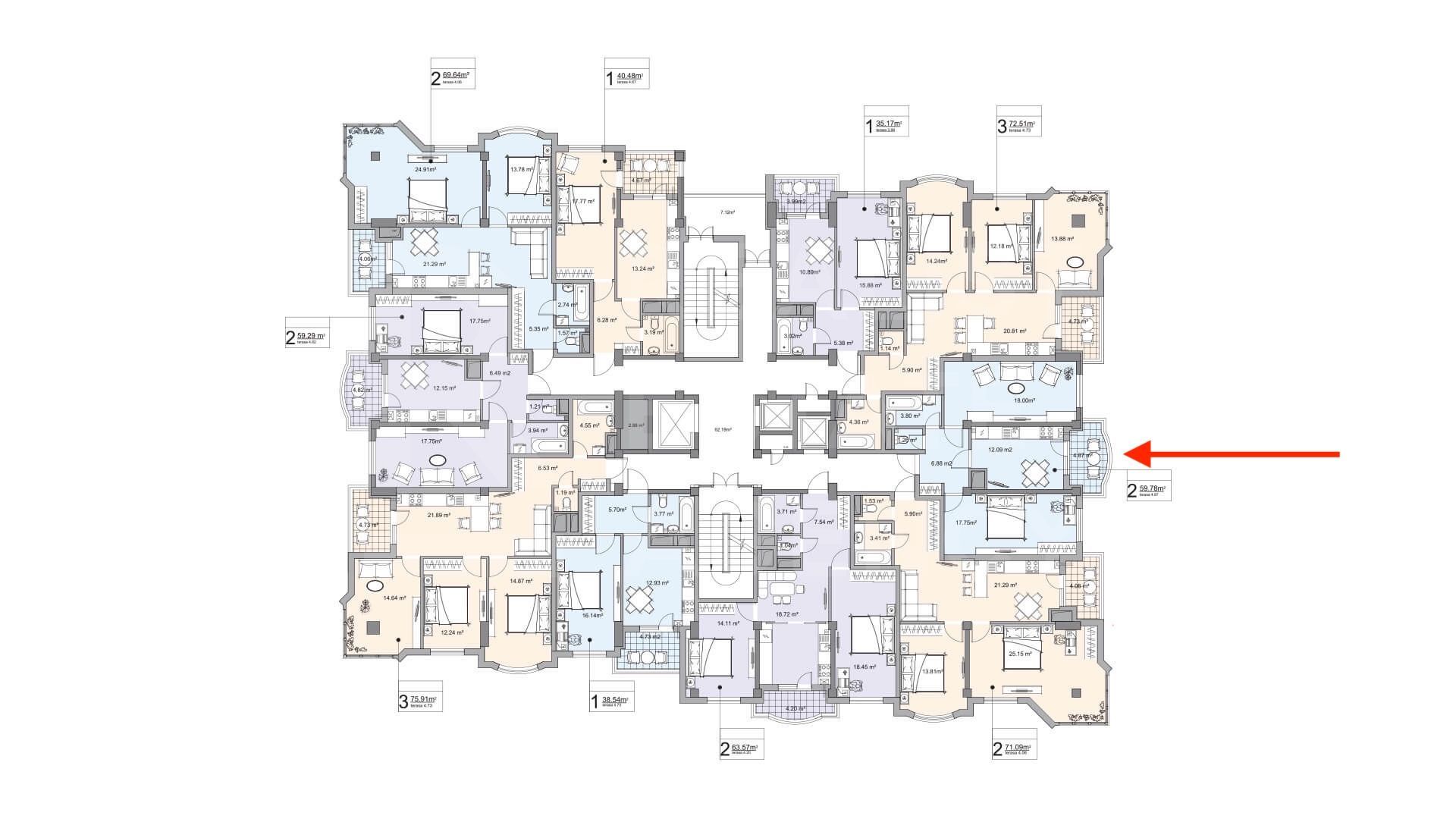 Vânzare, apartament, 2 camere, str. Ion Nistor, Centru - Schiță 2