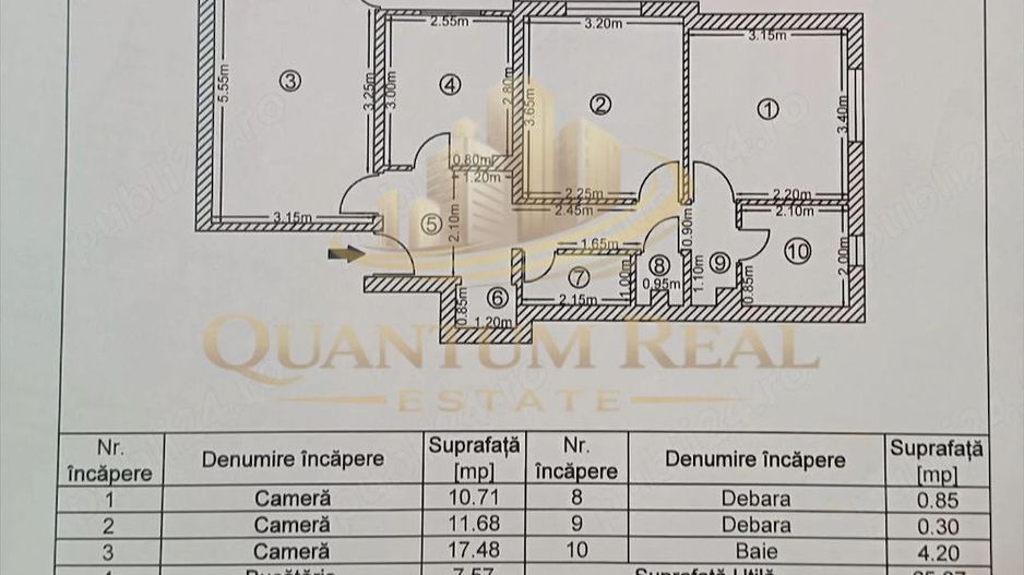 Apartament 3 Camere,Decomandat,Confort 1 Sporit-Oltenitei - Poză 10