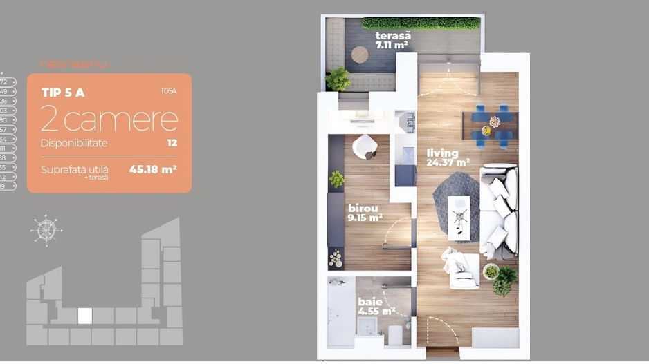 Apartament 2 Camere_Iris Mall_ Comision 0! - Poză 8