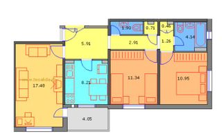 Apartament 3 camere // 70 mp // zona Dristor Kaufland - Schiță 19