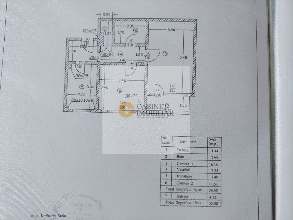 2 Camere - 55MP | Decomandat | 1980 | Metrou Gorjului - Schiță 8