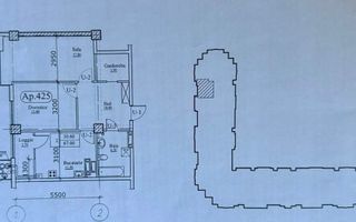 Vânzare apartament, 2 camere, str. Grădina Botanica, Botanica - Schiță 5