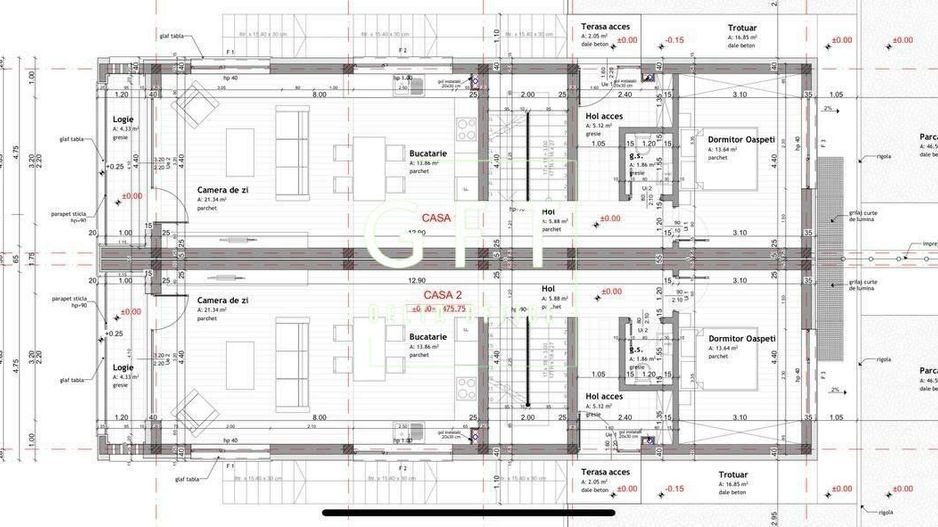 Unitate duplex 193mp utili +65 terase circulabile + 200 mp teren, Voronet - Poză 14