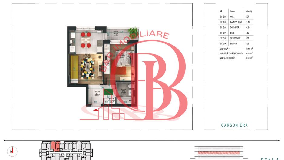 Apartament 2 camere pretabil investitie  Titan Pallady - Schiță 5