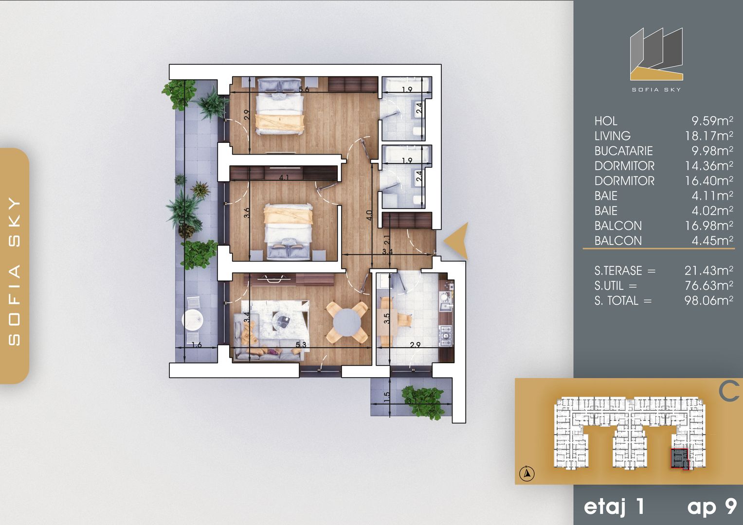 Apartament 3 camere decomandat  Titan Pallady  7 min Metrou Nicolae Teclu - Schiță 2