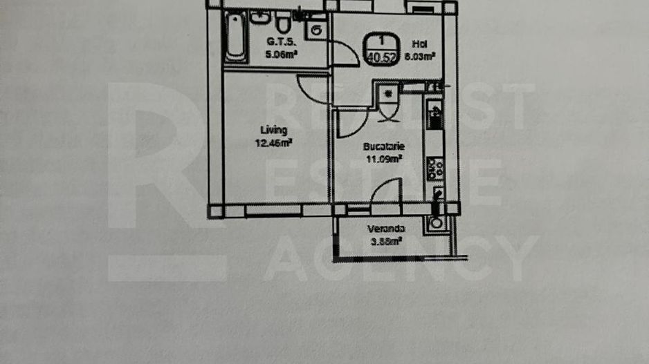 Vânzare, apartament, o cameră, str. Durlești, Dumbrava - Schiță 12