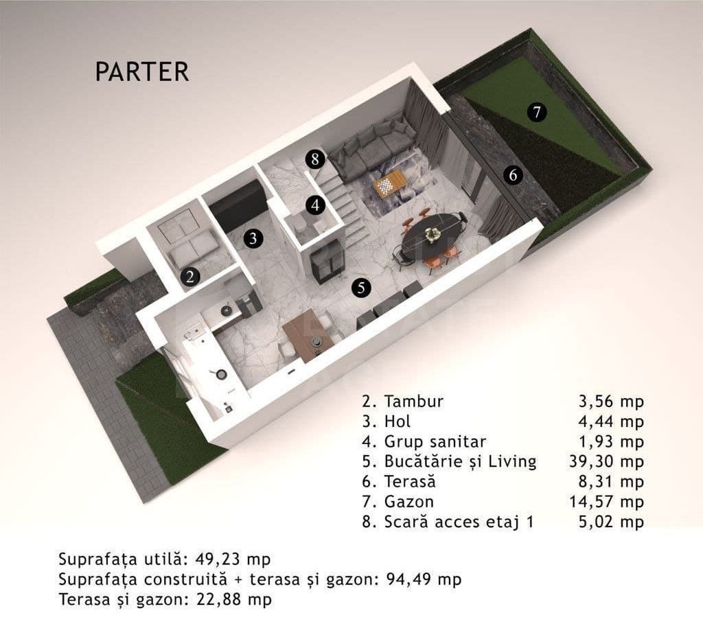Vânzare, casă, 3 nivele, 166 mp, str. Costiujeni, Codru - Schiță 3
