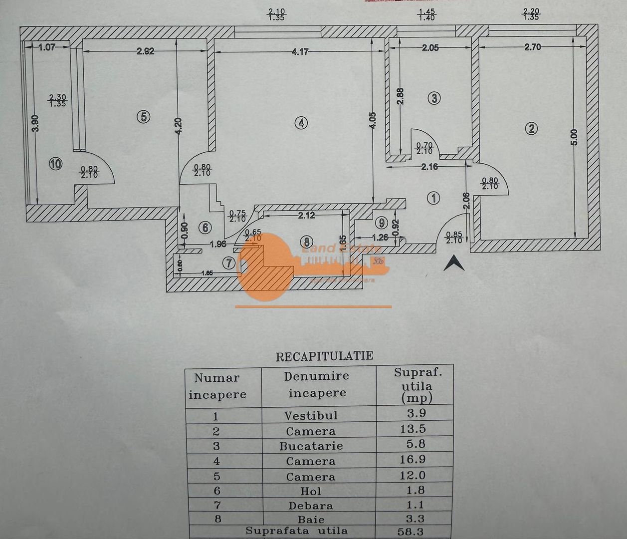 Apartament 3 camere -Zona Domenii - Schiță 19