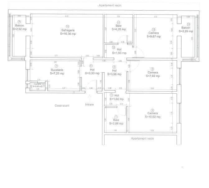 Girocului | 4 Camere | Decomandat |  Etaj intermediar | Boxa | - Poză 9