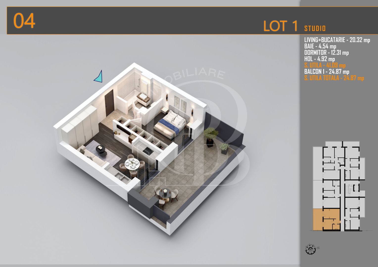 Apartament 2 camere cu Terasa-Theodor Pallady - Schiță 6