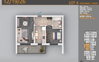 Apartament 2 camere Theodor Pallady-Metrou Nicolae Teclu - Schiță 2