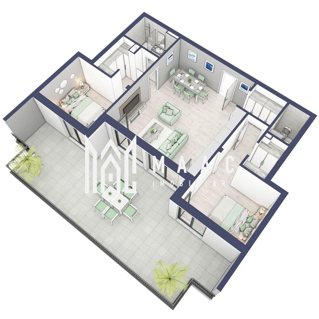 Penthouse 3  camere | Etaj 4 | Balcon 45.6 mp | Turnisor - Poză 3