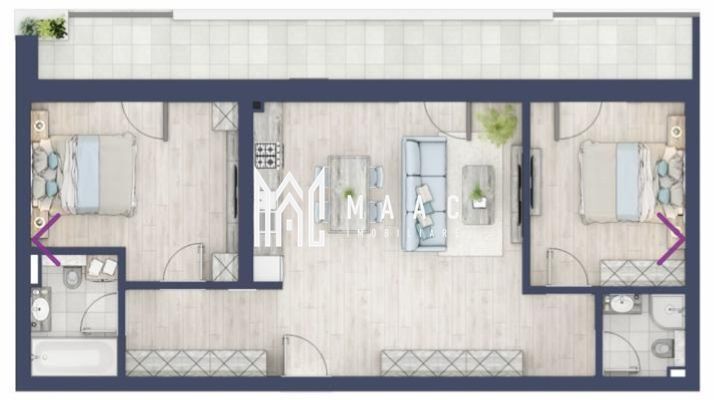 Apartament 3 camere |72MPU| 2 Băi | Balcon | Lift | Valletta Park - Poză 26