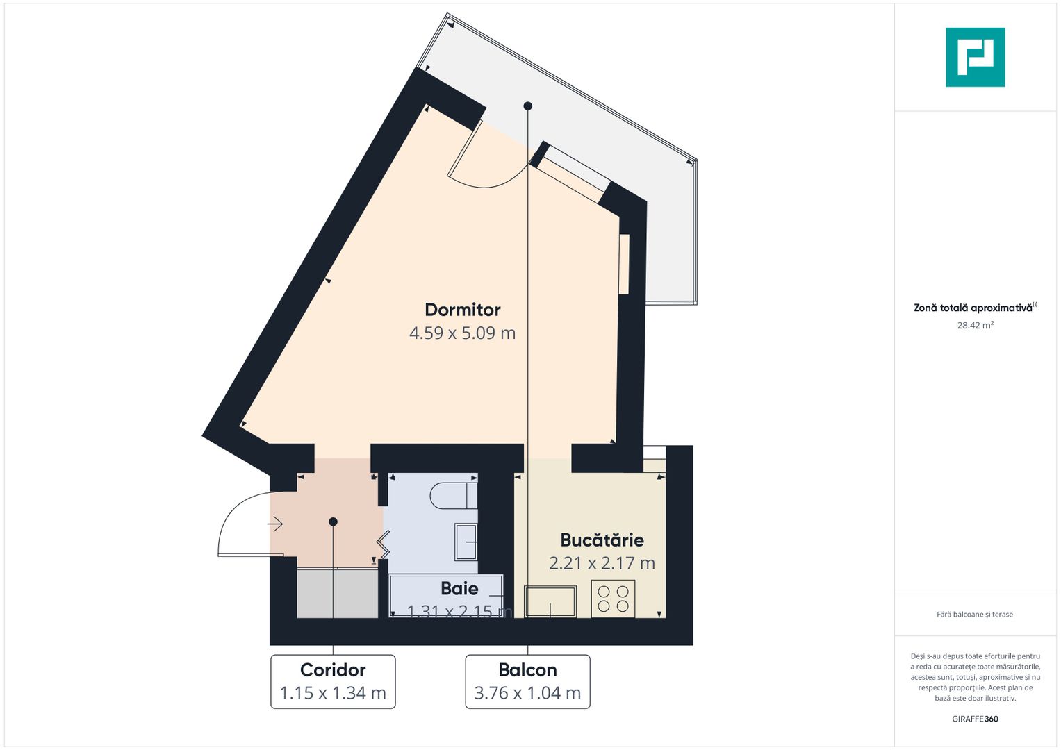 Apartament cu o cameră în zona Spitalului Județean - Poză 19