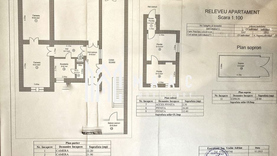 Apartament 2 camere garaj pivnita 31mp  zona Andrei Saguna - Schiță 5