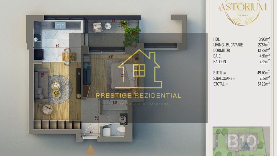 Ap 2 Camere Complex Premium,Piscina,Pista Atletism,Titan-Auchan - Schiță 5