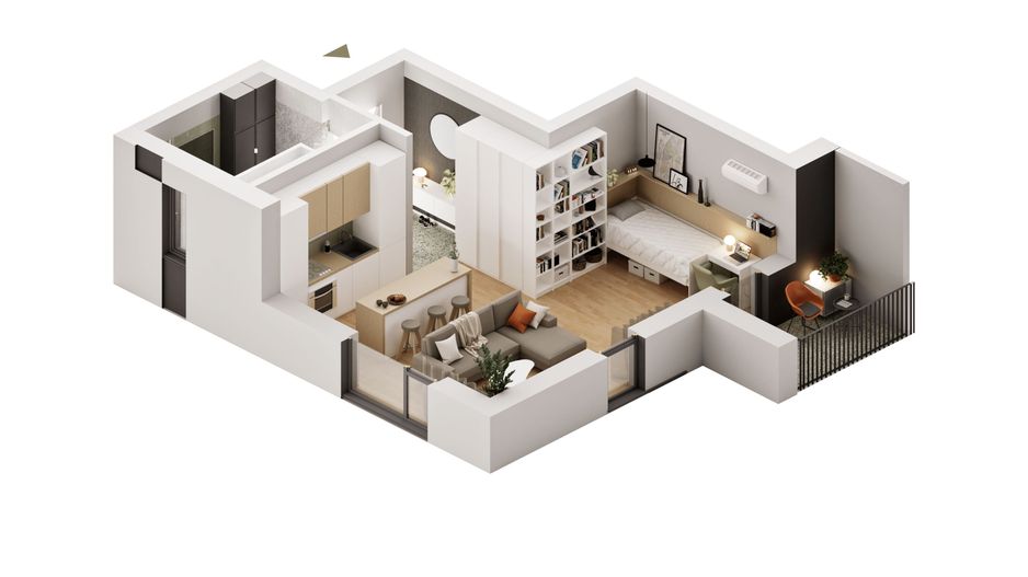 Apartament cu 1,5 camere în zona Parneava - Poză 3