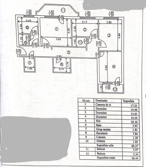 vand apartament 4 camere decomandat, etaj 3/9 Metrou Lujerului - Poză 9