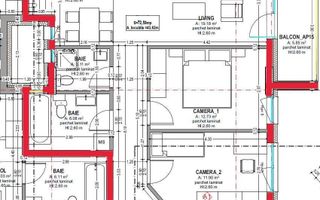 Apartament 3 camere, etaj intermediar, imobil nou 2026, Centru, Horea - Schiță 2