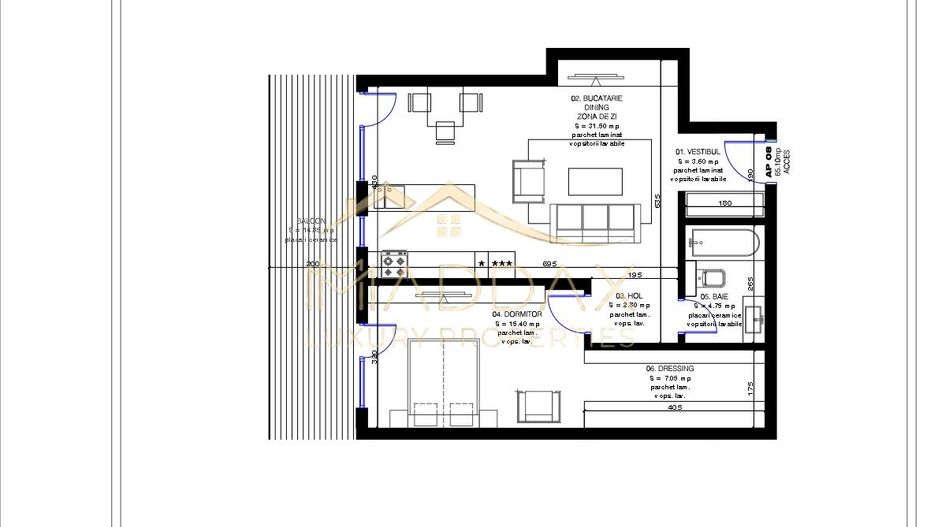 Apartament 2 camere / 65.10 mp / Pipera - Schiță 13