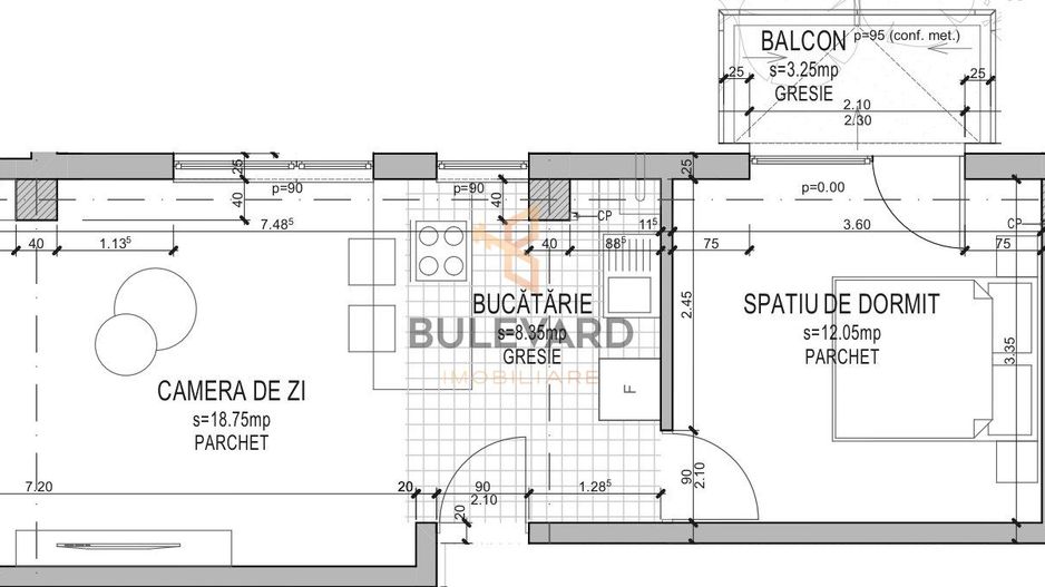Apartament cu 2 camere, zona strazii Traian Vuia! - Schiță 1