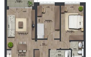 Apartament cu 2 dormitoare. Ansamblu imobiliar nou, semicentral. - Poză 1