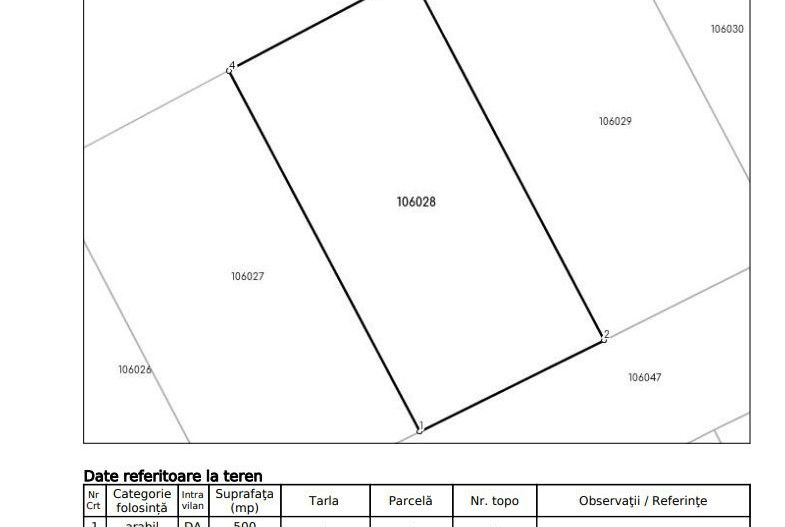 Teren construcții intravilan 500 mp Sânpetru, jud. Brașov - Poză 2