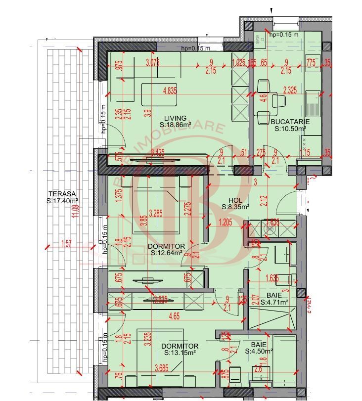 Apartament 3 camere Promo Loc Parcare Theodor Pallady - Schiță 2