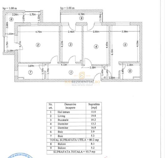 Apartament decomandat cu 3 camere, 93.70 mp, The Grand Kristal, Sect.4 - Schiță 16