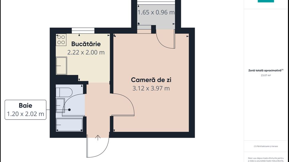 Apartament cu 1 cameră, strada Iustin Marșieu - Poză 6